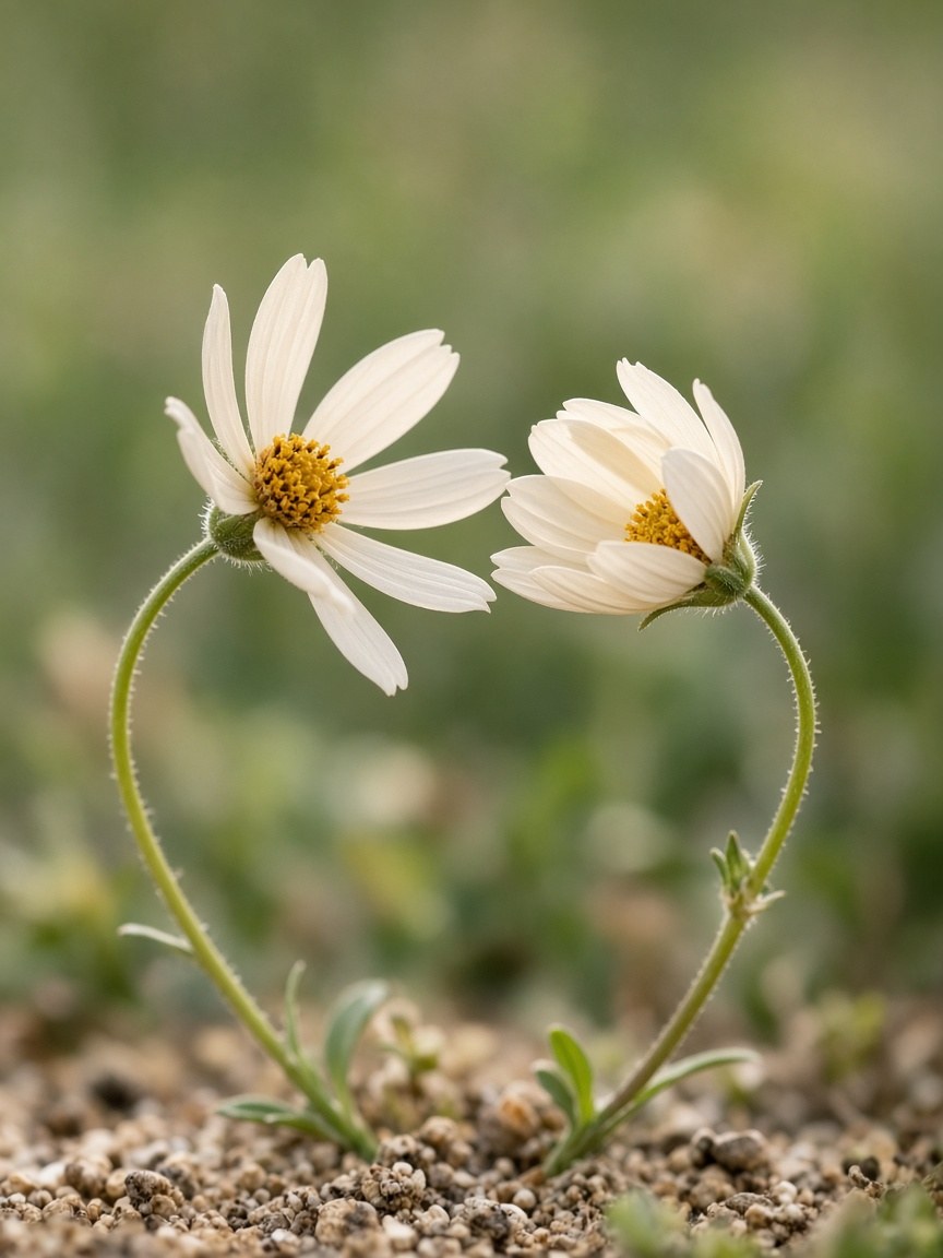 Due fiori selvatici che si inclinano l’uno verso l’altro