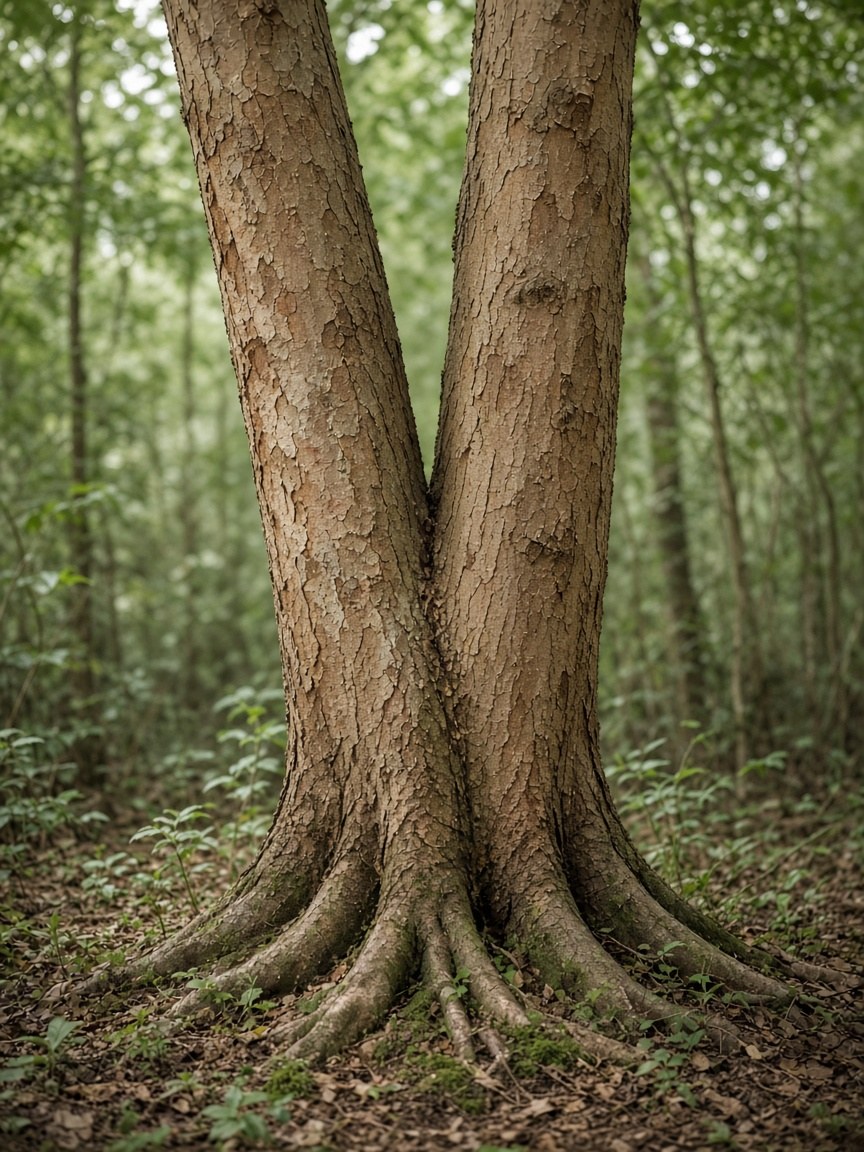 Due tronchi vicini nel bosco